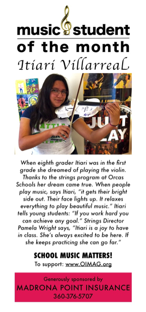 Music student of the month ad Feb 2018