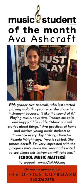 2018 4 Music student of the month ad Apr 2018 - Ada Ashcraft