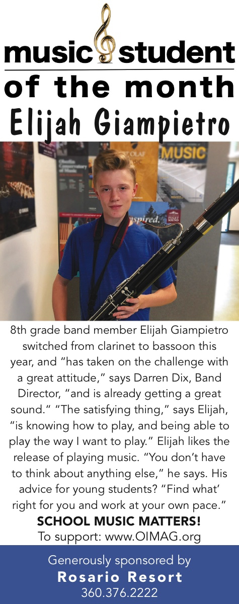 Music Student of the Month 2018 November - Elijah Giampietro