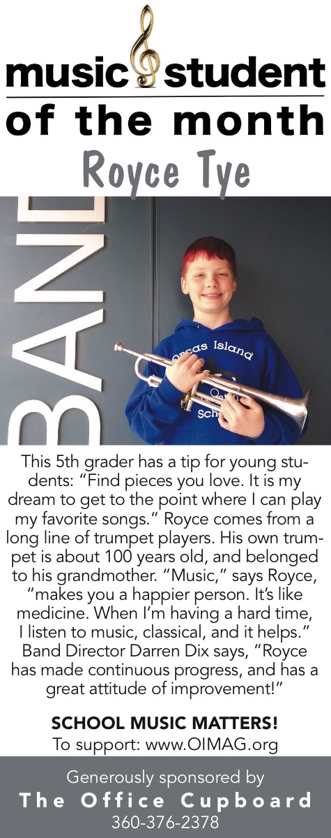 2019 Music student of the month ad April 2019 - Royce Tye